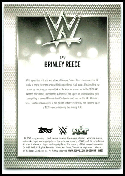 2026 Topps Chrome WWE Blue Refractor #149 Brinley Reece #/150