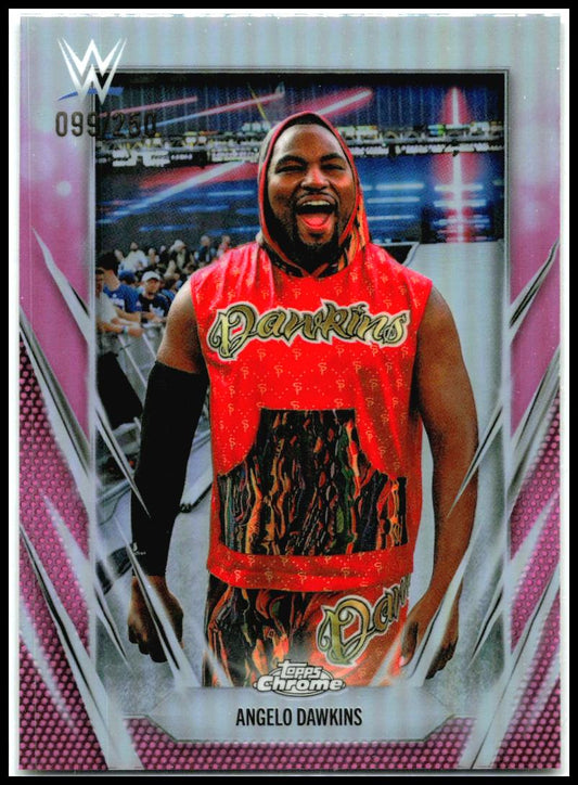 2026 Topps Chrome WWE Pink Refractor #108 Angelo Dawkins #/250
