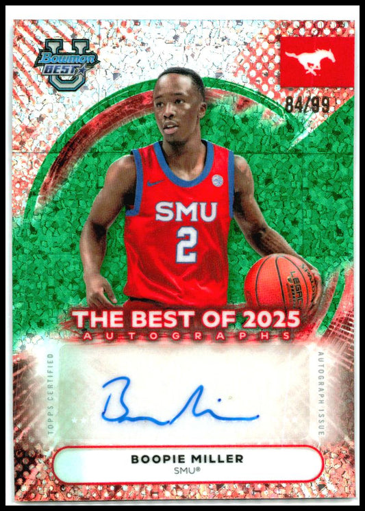 2025-26 Bowman's Best Green Mini Diamond Auto# /99 #BA-BE Boopie Miller Auto