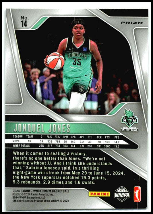 2024 Panini Prizm WNBA Ice Prizms #14 Jonquel Jones New York Liberty