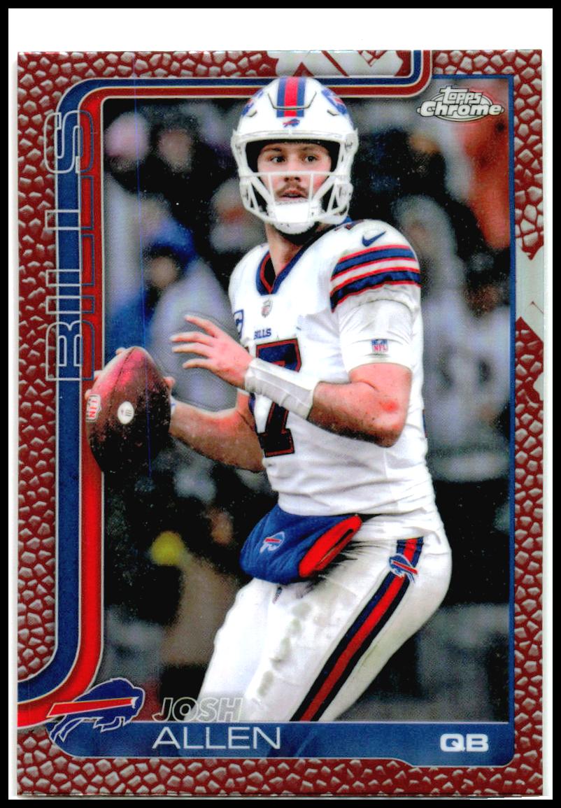 2025 Topps Chrome Football Leather Refractor #34 Josh Allen Buffalo Bills