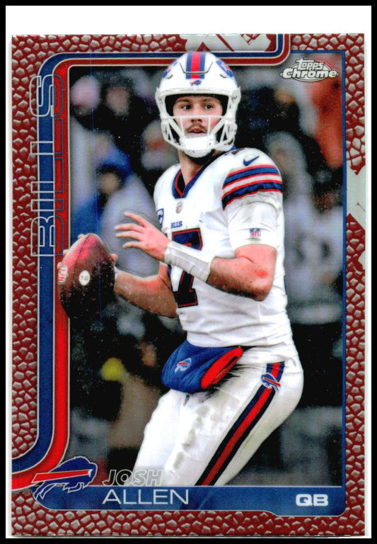 2025 Topps Chrome Football Leather Refractor #34 Josh Allen Buffalo Bills