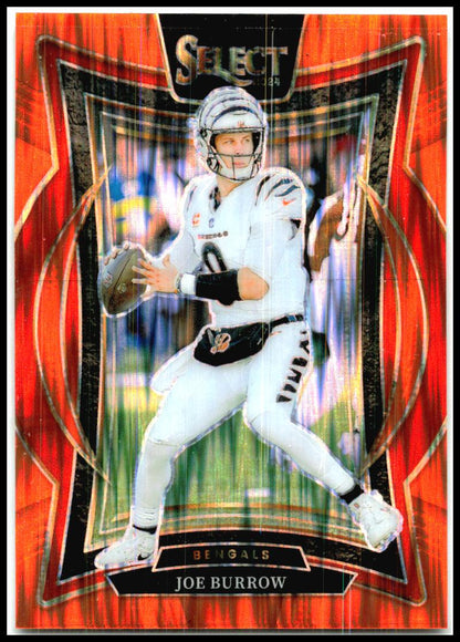 2024 Panini Select Orange Prizm Shock #39 Joe Burrow #/499 Cincinnati Bengals