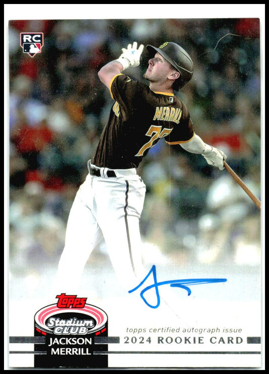 2024 Stadium Club Rookie Design Variation Auto /25 #RDVA-JM Jackson Merrill Auto