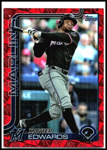 2025 Topps Spring Training Red Foilboard #258 Xavier Edwards Miami