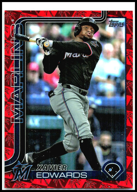 2025 Topps Spring Training Red Foilboard #258 Xavier Edwards Miami