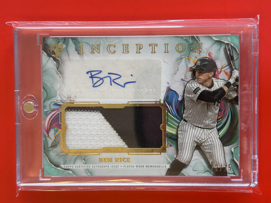 2025 Topps Inception autograph patch /75 #IAPC-BR Ben Rice Yankees