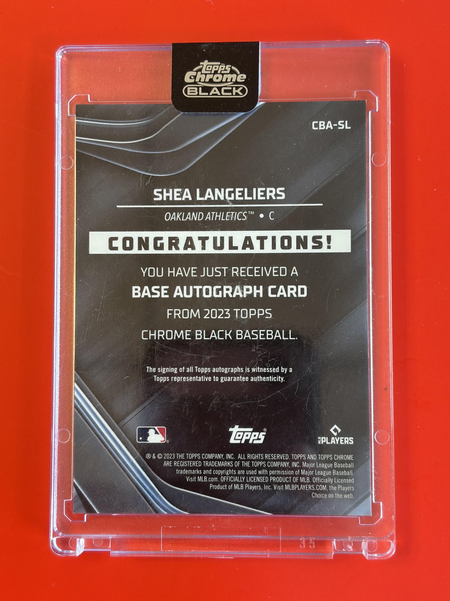 2023 Topps Chrome Black Auto #CBA-SL Shea Langeliers Rookie