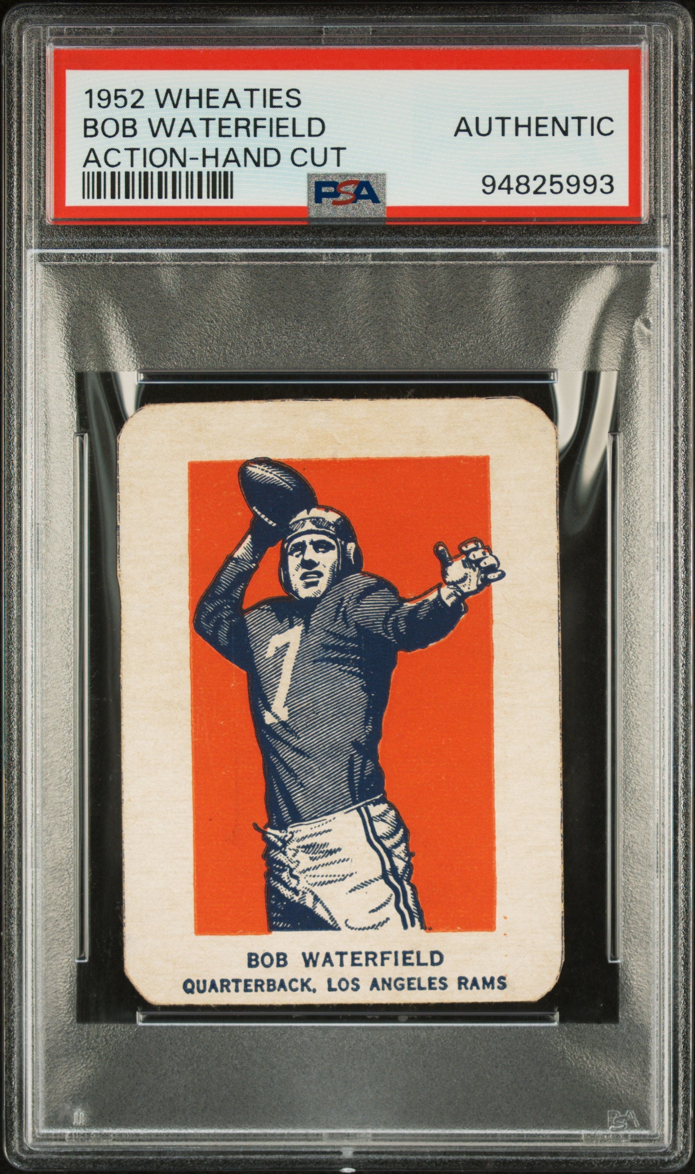 1952 Wheaties Action-Hand Cut # Bob Waterfield