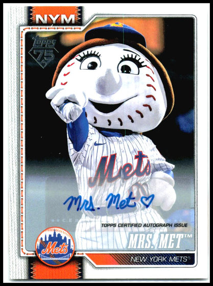 2026 Topps Mascots Autographs #M-14 Mrs. Met Auto #/99 New York Mets