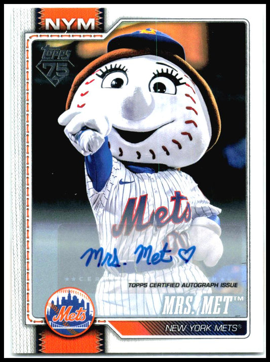 2026 Topps Mascots Autographs #M-14 Mrs. Met Auto #/99 New York Mets