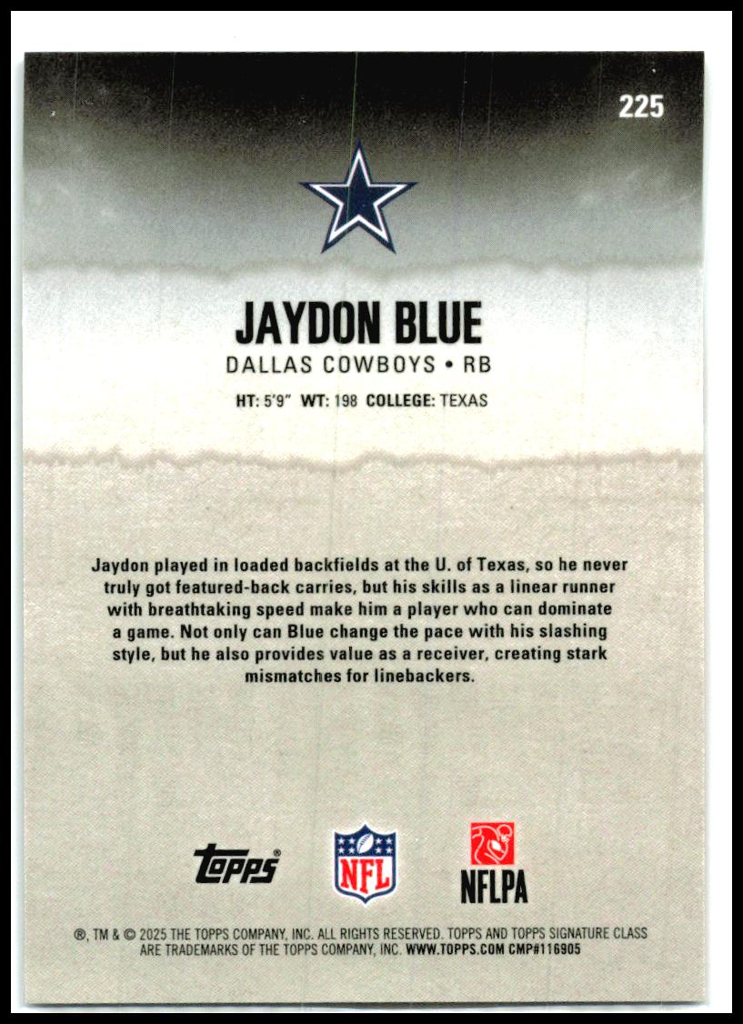 2025 Topps Signature Class Chrome Orange Lava# /50 #225 Jaydon Blue Rookie