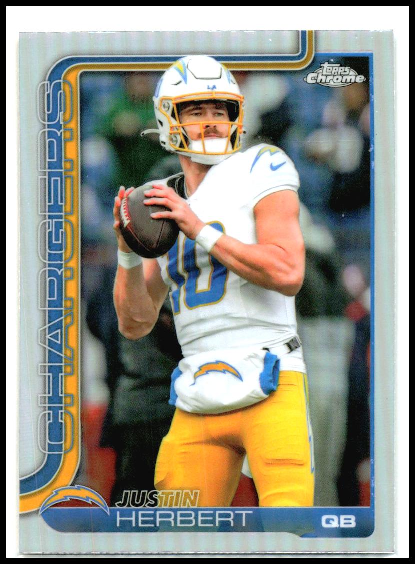 2025 Topps Chrome Refractor #158 Justin Herbert Los Angeles Chargers