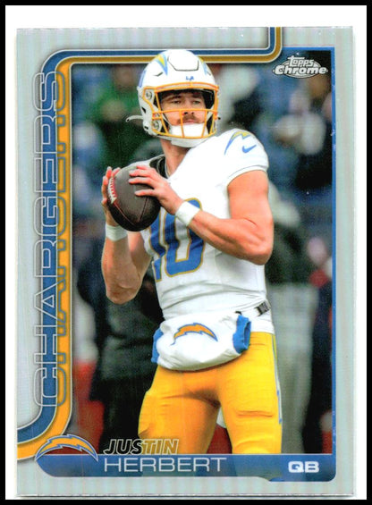 2025 Topps Chrome Refractor #158 Justin Herbert Los Angeles Chargers