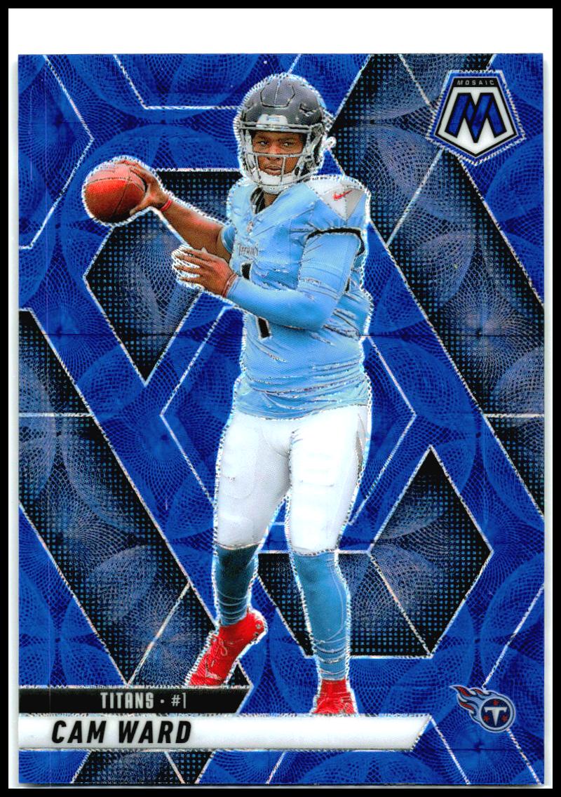 2025 Panini Mosaic Blue Scope #382 Cam Ward Rookie Tennessee Titans