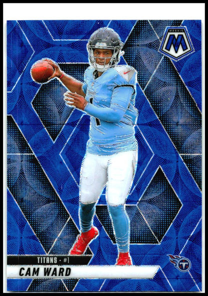 2025 Panini Mosaic Blue Scope #382 Cam Ward Rookie Tennessee Titans