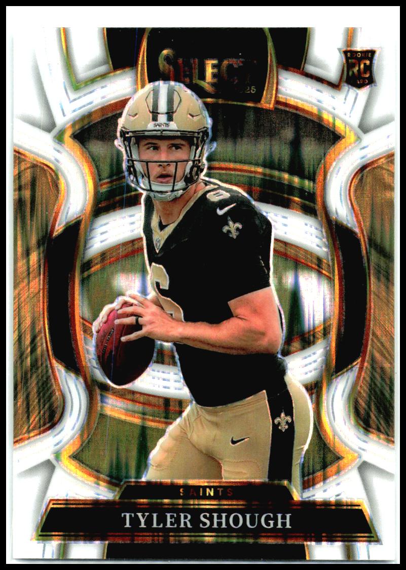 2025 Panini Select White Prizm Shock /799 #41 Tyler Shough Rookie Saints