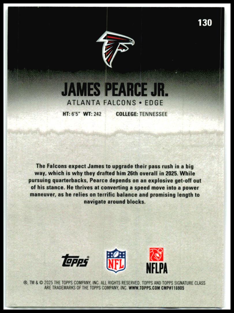 2025 Topps Signature Class Chrome Red Lava /25 #130 James Pearce JR Rookie