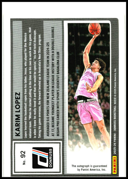 2025-26 Donruss Yellow Lava Auto /25 #92 Karim Lopez