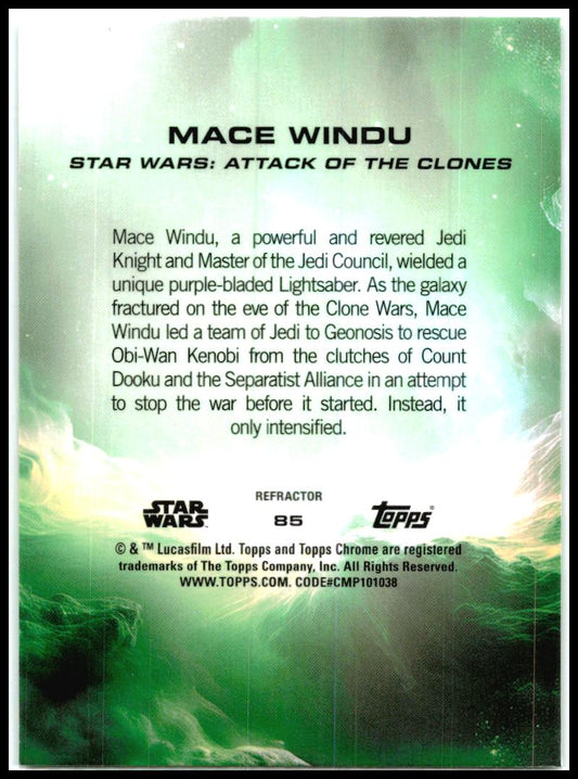 2025 Topps Chrome Star Wars Refractor #AV-85 Mace Windu