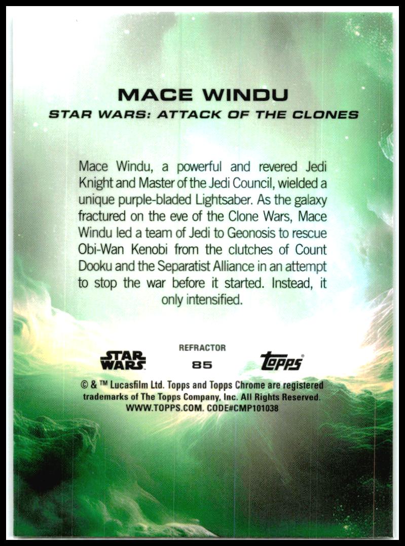 2025 Topps Chrome Star Wars Refractor #AV-85 Mace Windu