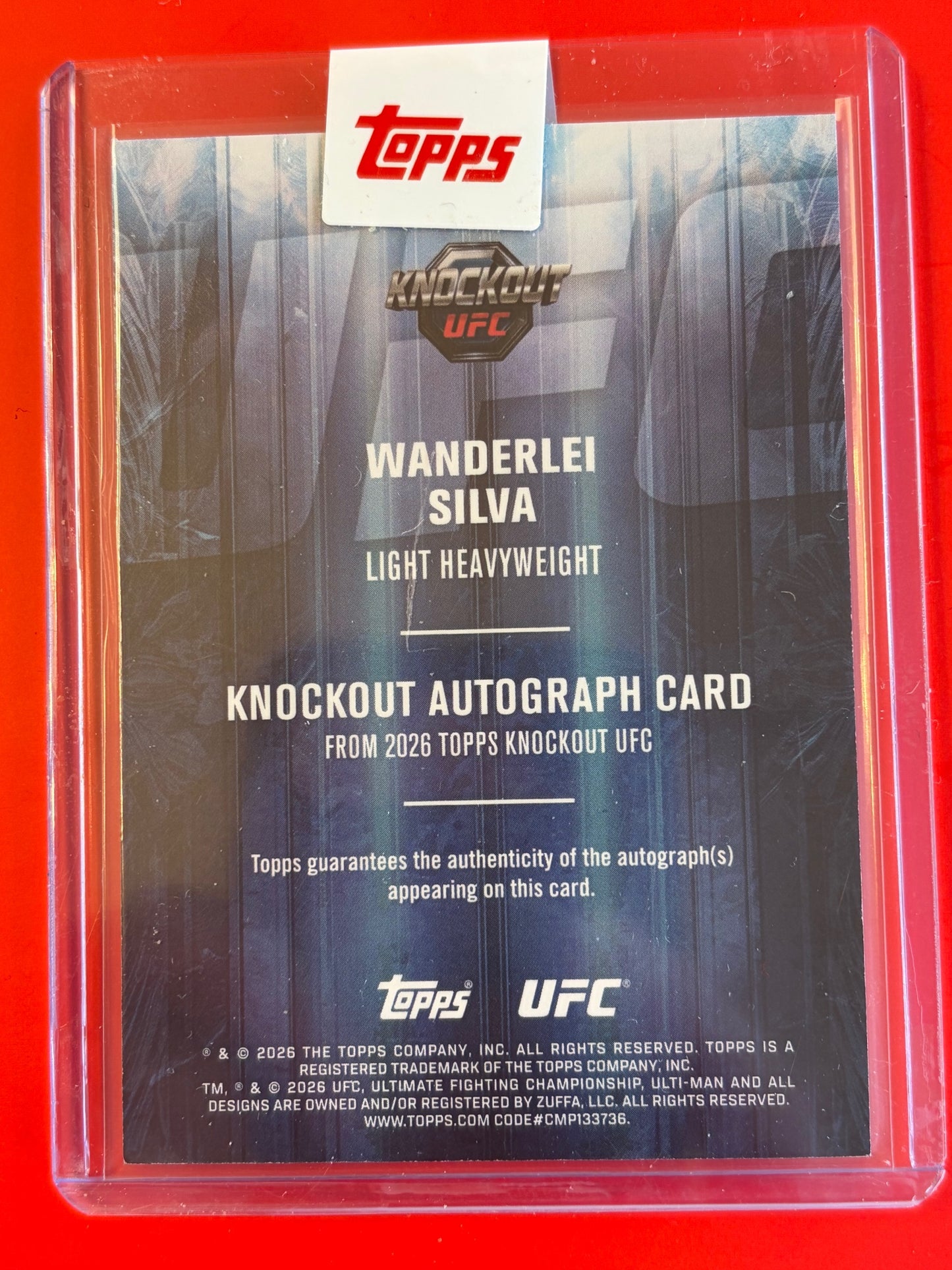 2026 Topps Knockout UFC Knockout Autographs #KOA-WSA Wanderlei Silva Auto #/299