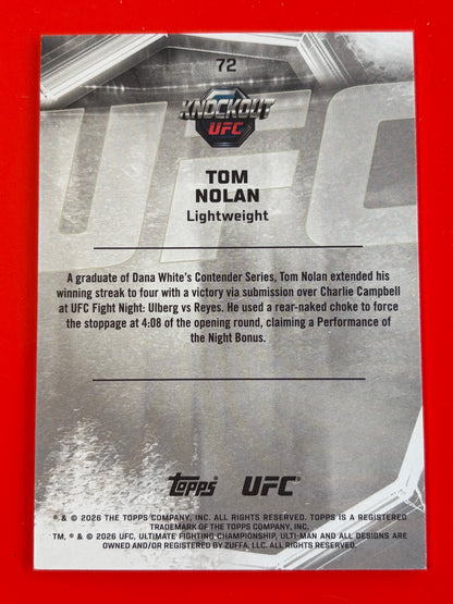 2026 Topps Knockout UFC Orange #72 Tom Nolan Rookie #/88