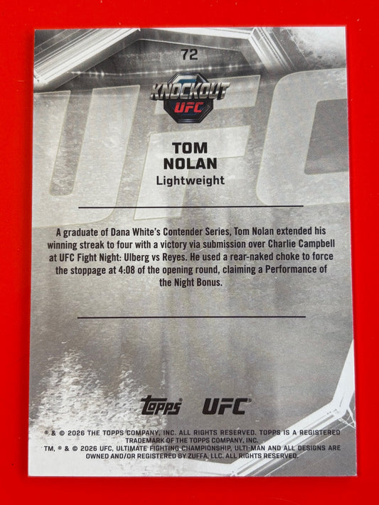 2026 Topps Knockout UFC Orange #72 Tom Nolan Rookie #/88