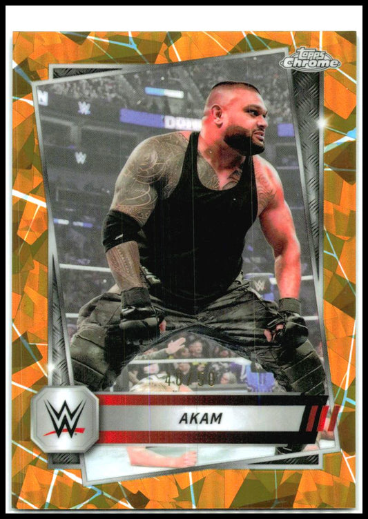 2025 Topps Chrome WWE Gold Refractor #31 Akam #/50