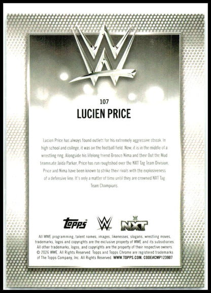 2026 Topps Chrome WWE #107 Lucien Price