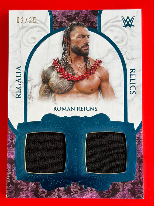 2025 Topps Royalty WWE Regalia Relics Blue #/25 #RR-18 Roman Reigns