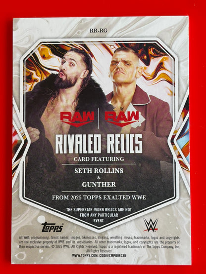2025 Topps Exalted WWE Rivaled Relics #RR-RG Gunther / Seth Rollins