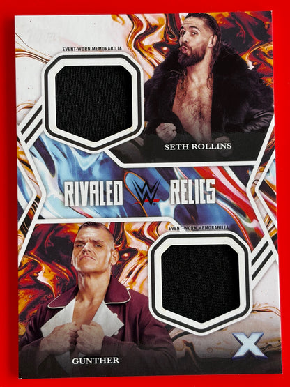 2025 Topps Exalted WWE Rivaled Relics #RR-RG Gunther / Seth Rollins
