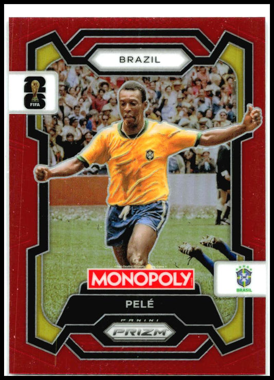 2026 Panini Prizm Monopoly FIFA World Cup Red Prizms #16 Pele Brazil