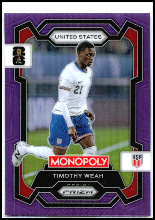 2026 Monopoly FIFA World Cup Purple Prizms #71 Timothy Weah USA