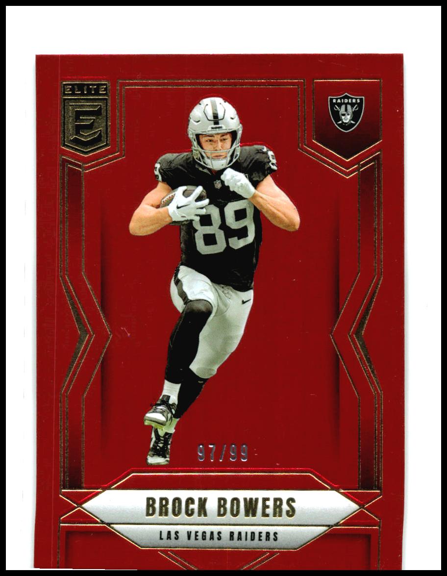 2025 Donruss Elite Red #13 Brock Bowers #/99 Las Vegas Raiders