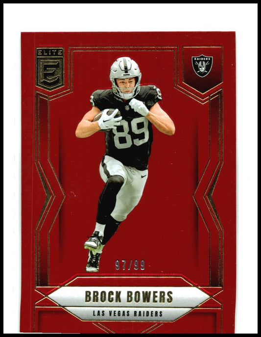 2025 Donruss Elite Red #13 Brock Bowers #/99 Las Vegas Raiders