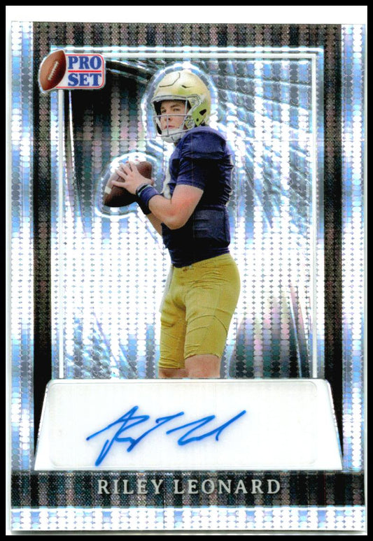 2024 Pro Set Metal Autographs Pulsar Silver #PA-RL1 Riley Leonard Auto Colts