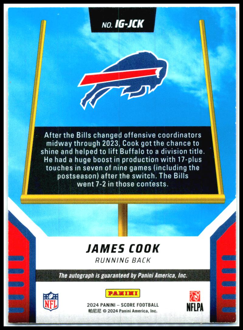 2024 Score It's Good! Graphs #IG-JCK James Cook Auto Buffalo Bills