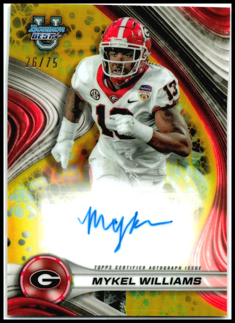 2024 Bowman U Best Auto Yellow #/75 #BOA-MW Mykel Williams Auto SF 49ers