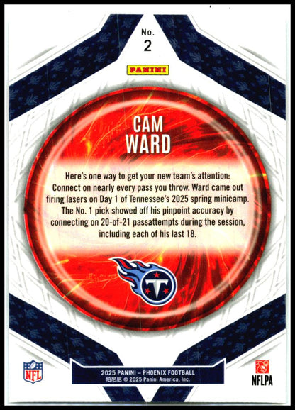 2025 Panini Phoenix Paragon #2 Cam Ward Tennessee Titans