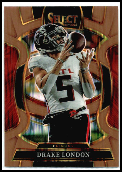 2025 Panini Select Copper Prizm Shock #47 Drake London #/899 Atlanta Falcons
