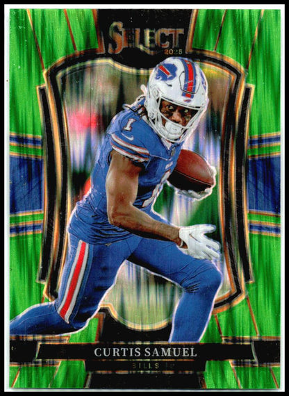 2025 Panini Select Neon Green Prizm Shock #184 Curtis Samuel #/699 Buffalo Bills