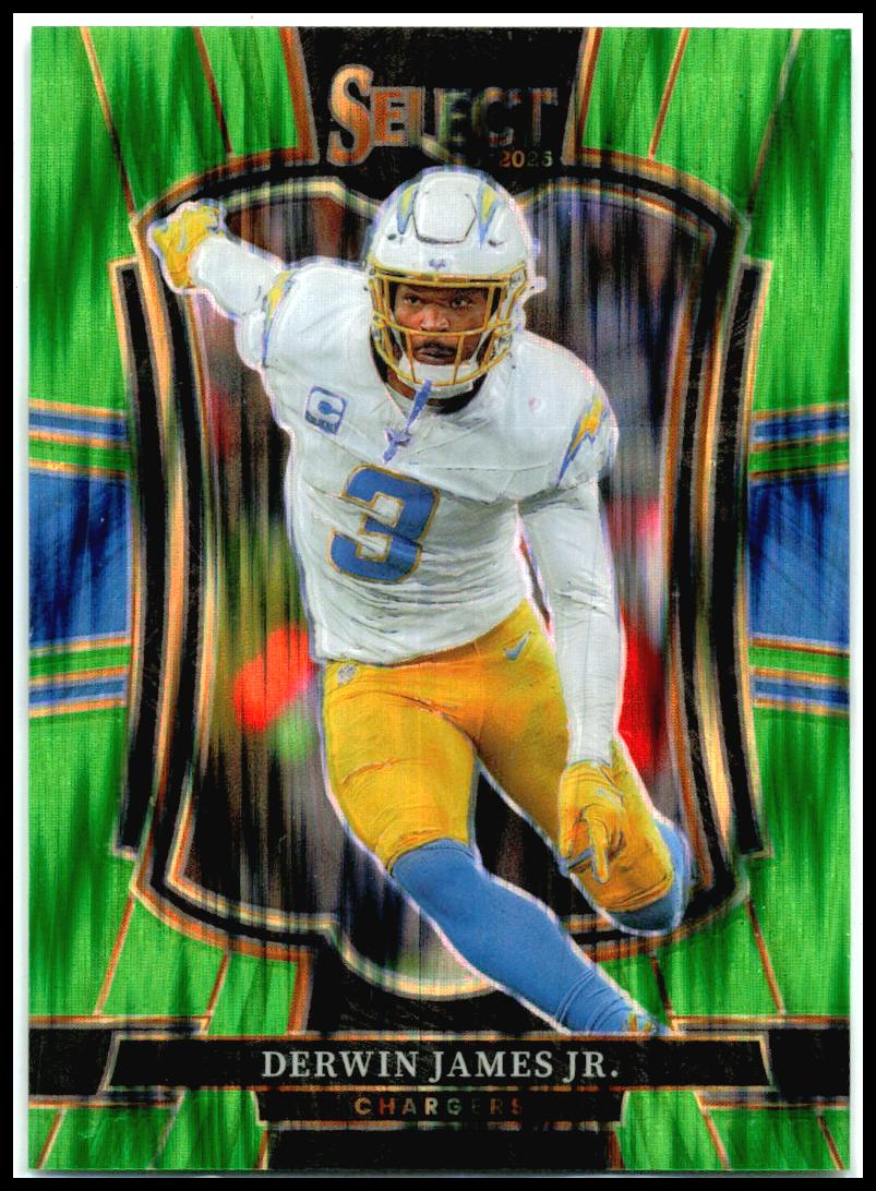 2025 Panini Select Neon Green Prizm Shock #103 Derwin James Jr. Chargers