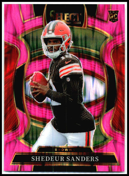 2025 Panini Select Pink Prizm Shock #54 Shedeur Sanders Rookie Cleveland Browns