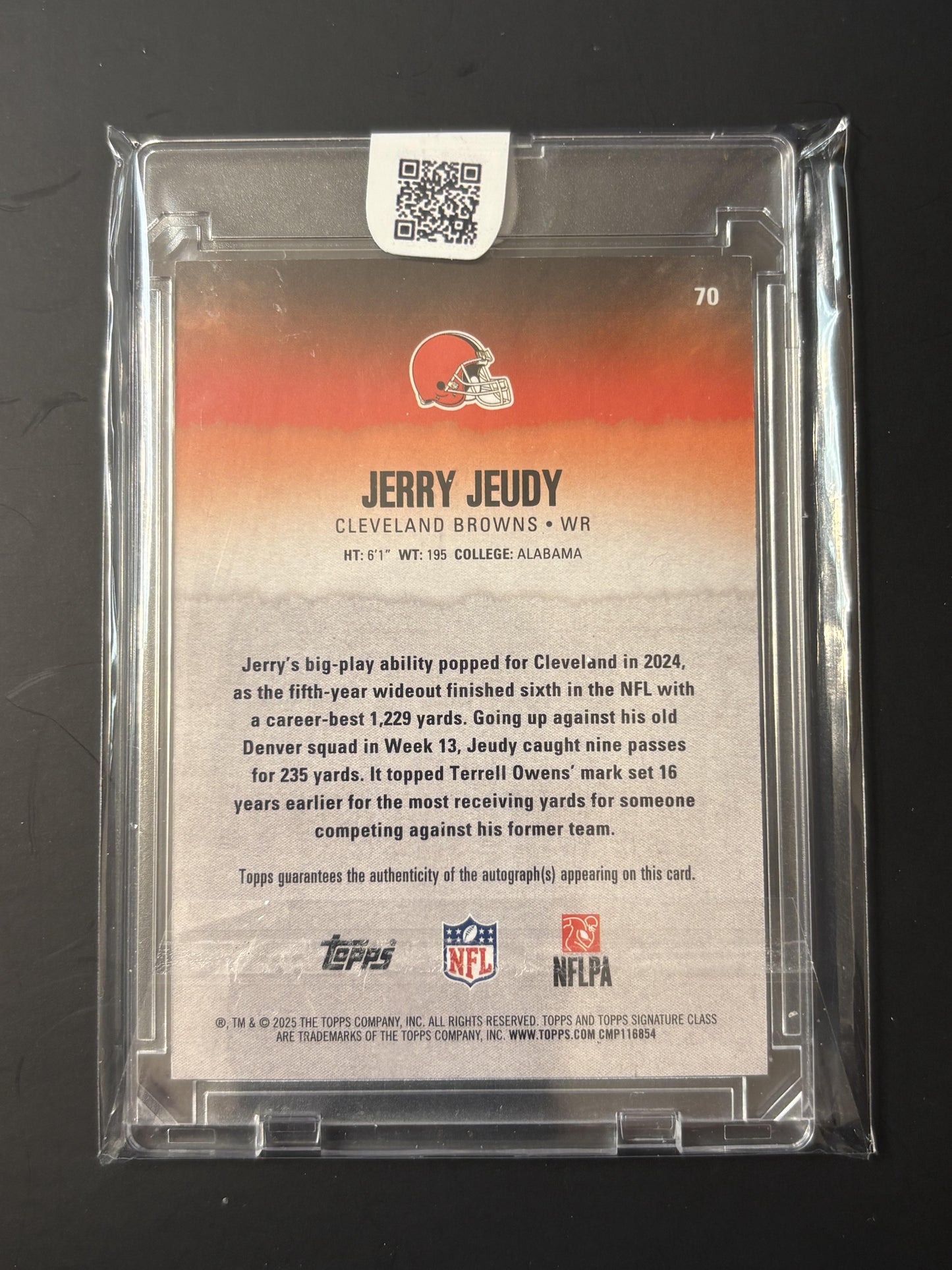 2025 Topps Signature Class Autographs Black #70 Jerry Jeudy Auto Browns