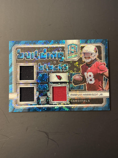 2024 Spectra Building Blocks Blue Neon #BB-MHJ Marvin Harrison Jr. Arizona