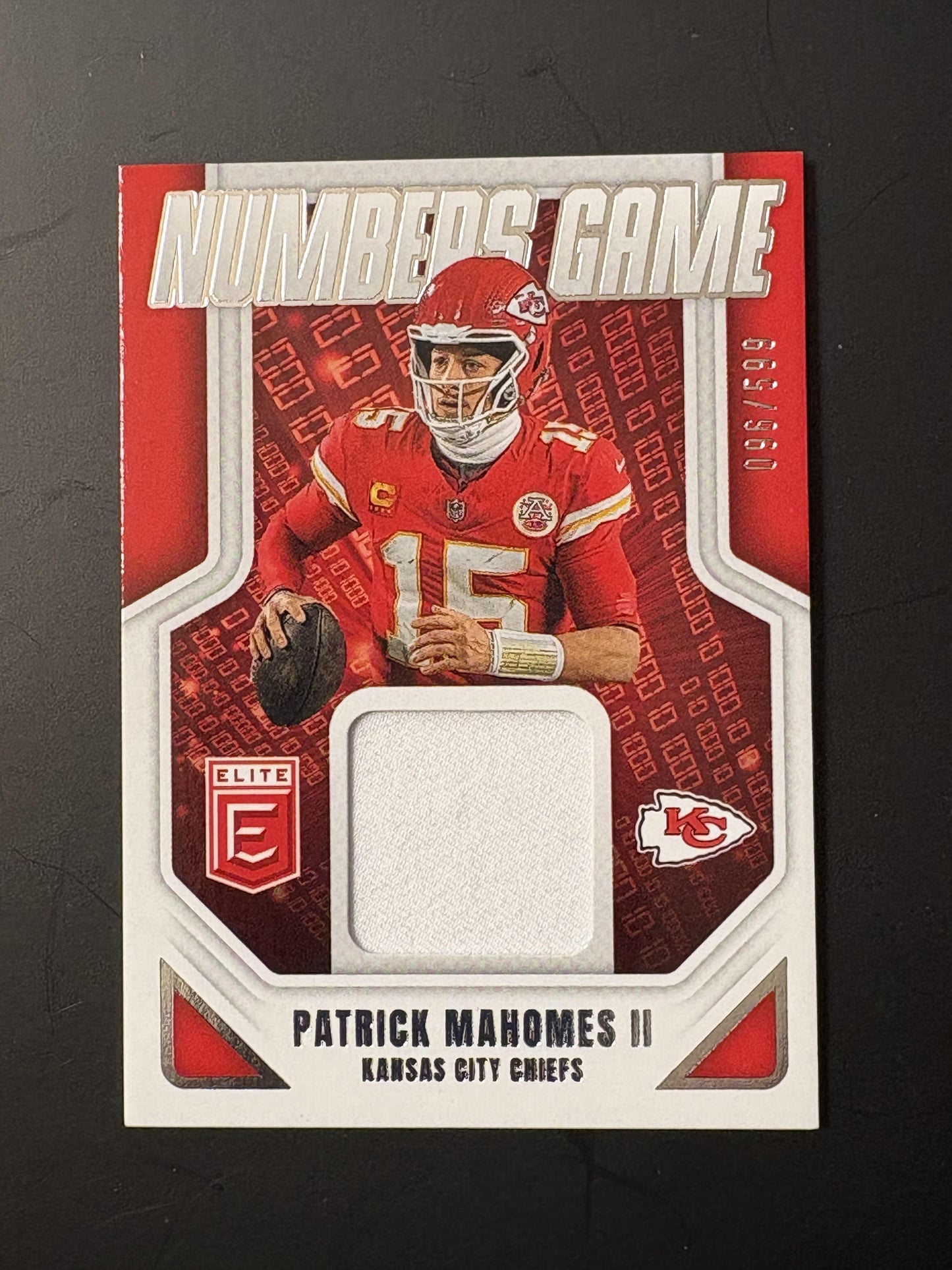 2025 Donruss Elite Numbers Game #NGJ-PMH Patrick Mahomes II Chiefs