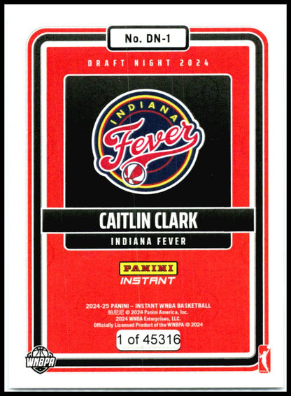 2024 Panini Instant WNBA Draft Night #DN-1 Caitlin Clark Indiana Fever