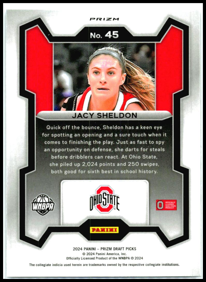 2024 Panini Prizm Draft Picks Prizms Silver #45 Jacy Sheldon Ohio State Buckeyes